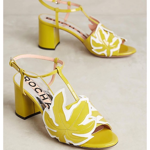 Rochas Shoes - New! Rochas palm leaf block heel orig $795 Anthro